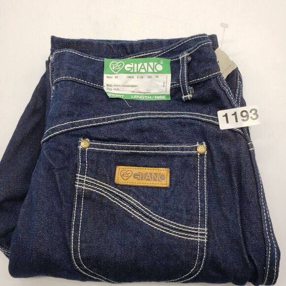 Vintage Gitano Jeans Womens 16 Blue Basic Denim Missy Short High Rise 80s 90s - Picture 15 of 15
